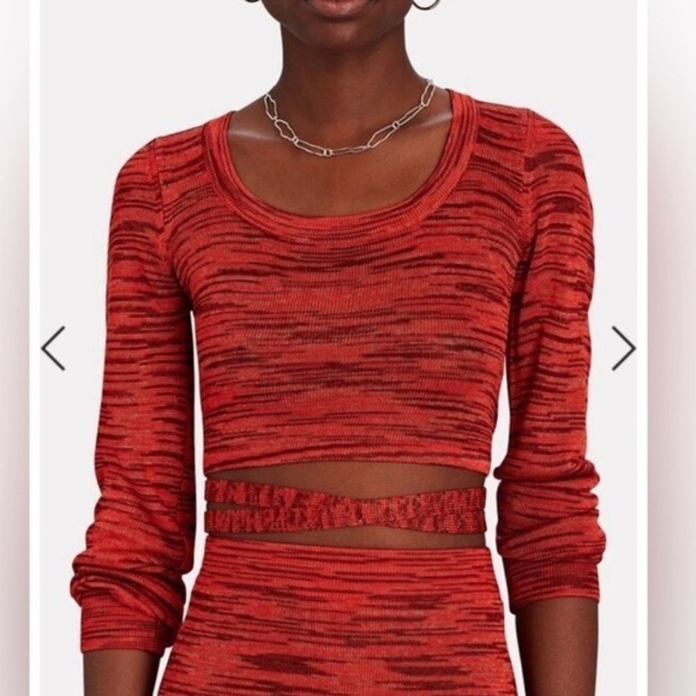 Alexis Loli Space-Dyed Knit Crop Top Red S